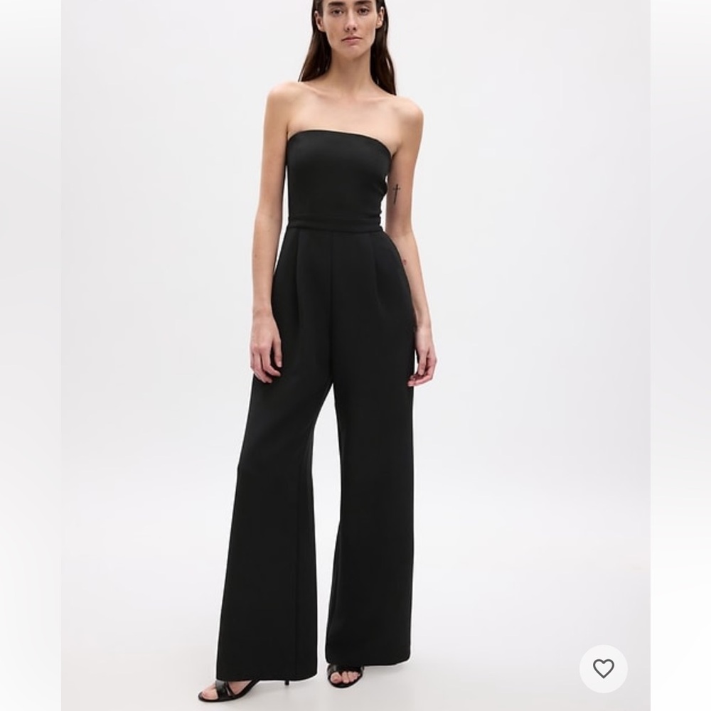Gap strapless wide leg jumpsuit
